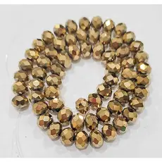 Fio De Cristal Dourado 6mm 8mm 10mm Com 68 Contas Vidro Para Artesanato Terços Pulseiras Guias Japamala Colar