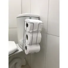 Suporte de Papel Higiênico Banheiro Acoplado 3 Rolos em  Aço Cromado
