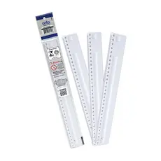 Régua Plástica Transparente 30cm 1 unidade Dello