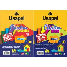 Papel Criativo Colorido A4 210 x 297mm 45 folhas MENOR PREÇO Usapel