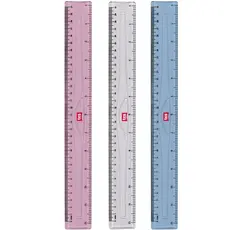Régua Plástica transparente 30cm 1 unidade Line TRIS