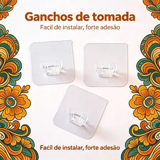 10pçs Gancho Adesivo De Plástico Transparente Com Plugue Forte Para Cozinha, Banheiro