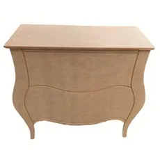 Cômoda Mini Bombe Para Decoração de Festa Mdf Cru 2 gavetas fake