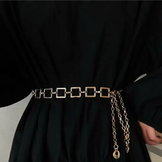 Cinto de corrente oco corrente de cintura simples e versátil moda feminina tendência importadaLYY6-1