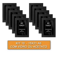 Kit 10 Moldura Porta Retrato 15X21 A5 Vidro ou Acetato