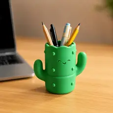 Porta Canetas Cacto Organizador de Mesa Multiuso Decorativo para Escritório e Home Office