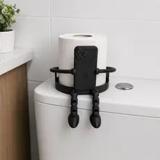 Suporte Papel Higiênico Articulado Boneco Sentado Divertido Moderno Decoração Criativa Banheiro