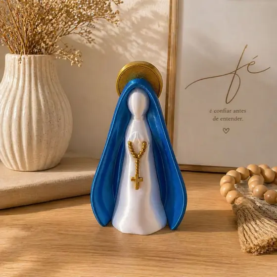 Escultura Nossa Senhora Aparecida Minimalista Decorativa Religiosa Presente Fé Proteção Lar
