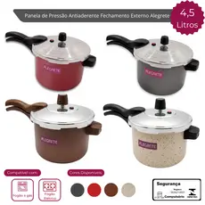 Panela Pressão 4,5 Litros Fechamento Externo Antiaderente