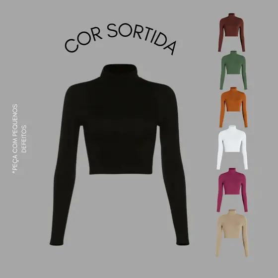 Cropped Manga de segunda escolha com pequenos defeitos *COR SORTIDA*