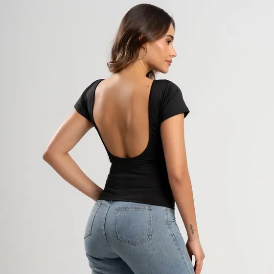 Blusa Costa Nua Gringa Forrada Zero Transparência