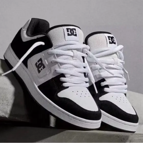 Tenis casual masculino e feminino mantec preto e branco