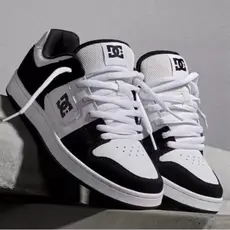 Tenis casual masculino e feminino mantec preto e branco