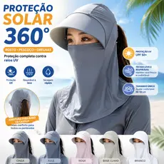 Protetor Solar 3 Em 1 Chapéu Com Máscara Facial E Proteção Para Pescoço Respirável Ice Silk Design Cap Full Face Resiste