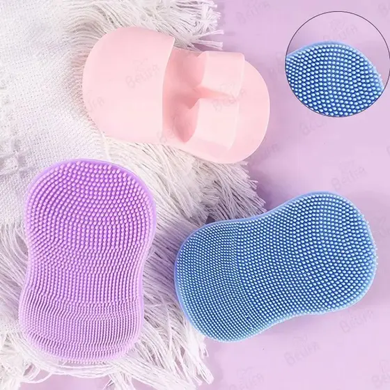 Mini Dedo Rosto Escova Manual Cabelo Macio Silicone Limpeza Massagem N9t3