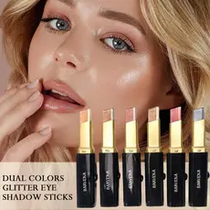 1 Pc Dupla Cor Gradiente Sombra Vara À Prova Dwaterproof Água De Longa Duração Fosco Shimmer Caneta 2 Em 1