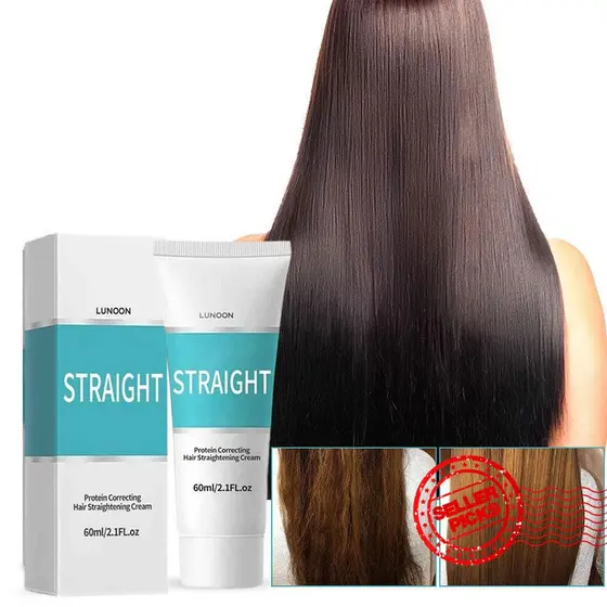 60ml Creme De Alisamento De Correção De Proteína Frizz Reparação Sem Tensão Cabelos O6E1