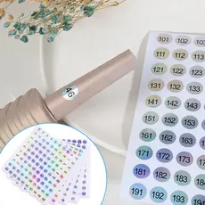 1-500 Número Rótulo Adesivo Para Esmalte De Unha Redondo A Laser À Prova D'água