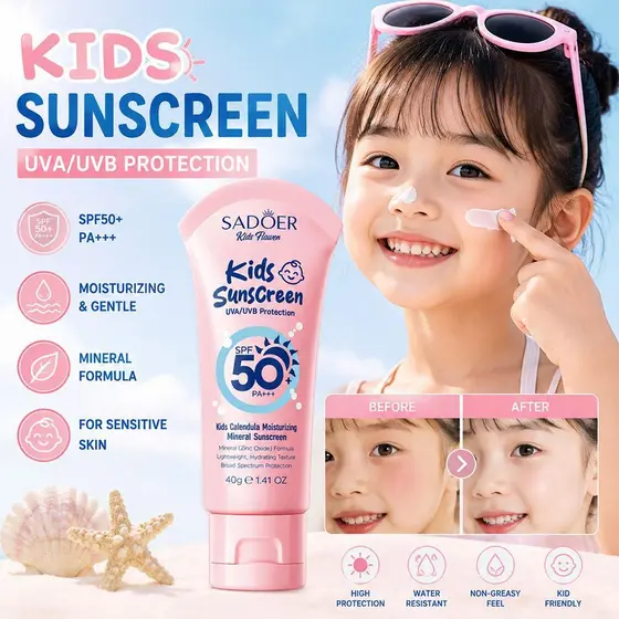 Creme Protetor Solar Fps50 Infantil Para Pele Sensível Com Proteção UV Leve E Alta 40g