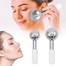 Bola De Beleza De Hóquei No Gelo Inoxidável , Globos De Crio Facial , Massagem Para Os Olhos , Cuidados Com A Pele , Ros