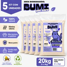 Areia Bumi Pet Mandioca Alta Absorção Anti Odor 20/12/8 kg Gatos