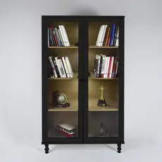 Armário Multiuso 2 portas de vidro Ditália C/Kit Luz E-957