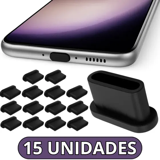 Tampa Plug Anti Poeira USB Tipo C Protetor Celular Silicone Proteção Entrada Carregador