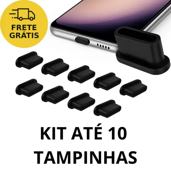 3 a 10 Tampa Plug Anti Poeira Usb C Plugue Para Celular Notebook Tampinha de Silicone Preto