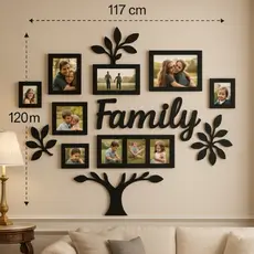 Mural de Fotos Família em MDF - Árvore Decorativa Grande 117x120cm