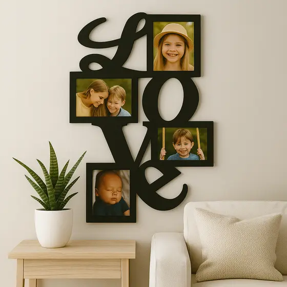 Mural de Fotos MDF 10x15 - 4 Fotos | Namorado, Amor, Love, Presente Criativo
