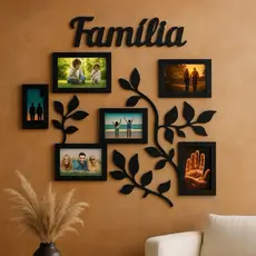 Painel Família com Porta-Retratos em MDF – Decoração Emocionante para Paredes