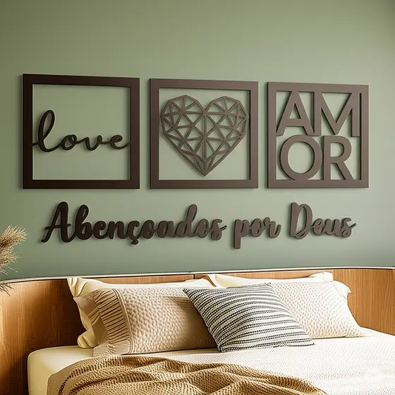 kit 3Quadro Decorativo em MDF 3mm – Design Sofisticado e Inspirador