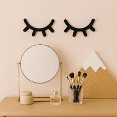 Cílios Decorativos em MDF Parede Infantil -- Quarto Penteadeira Festa