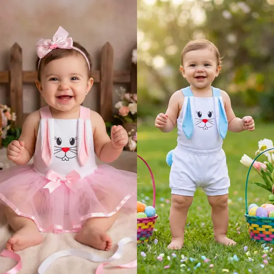 Body bebe/ coelho/fantasia/mesversário/tutu/100% algodão