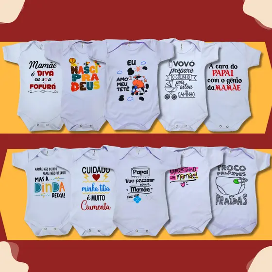 Body Bebê Frase 100% Algodão
