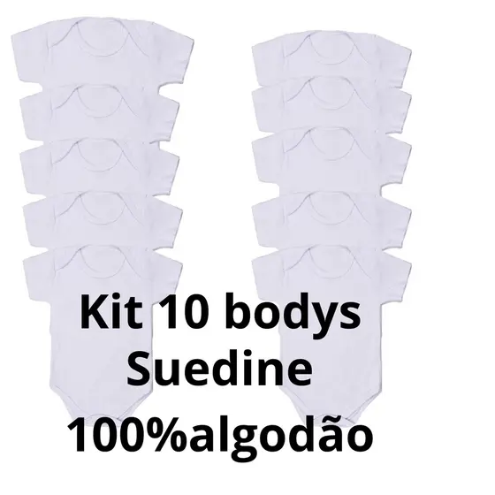 Body bebe liso branco 10 peças .100% algodão suedine