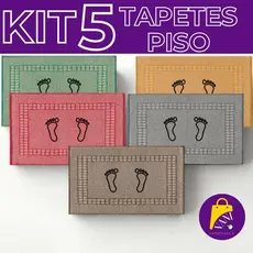 Kit 5 Toalhas de Piso Atoalhado Pezinho Felpa Banheiro 45x70