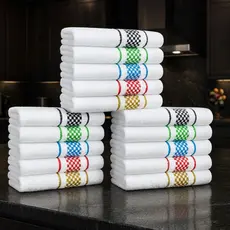 Kit Panos De Prato Atoalhado Premium 45x70 Cm 100% Algodão Cozinha Felpudo Jacquard