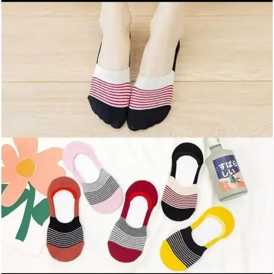 Kit 5 Pares de Meias Feminina Invisív Algodão