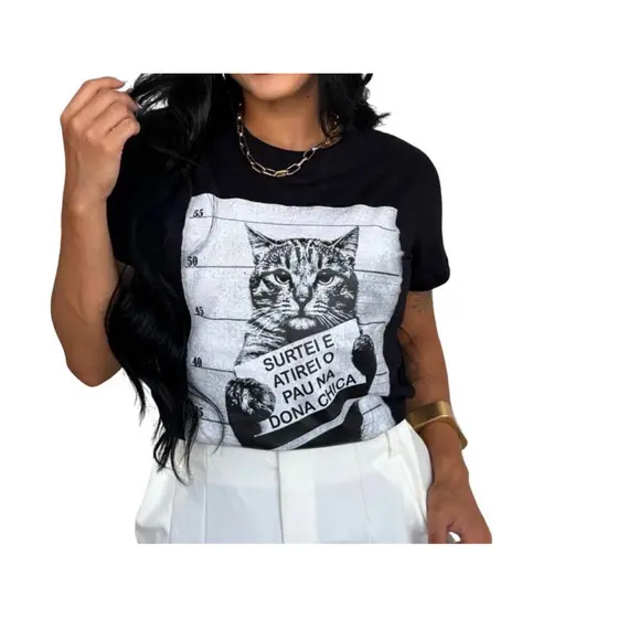 Blusa  Feminina Gatinho  Rebelde Lançamento