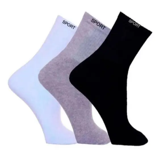 Meias desportivas bicolores para adultos Kit 12 Pares Meia Cano Longo Alto Esportes Atacado Revenda Oferta