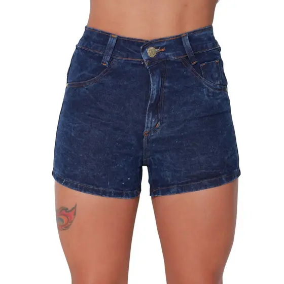 Short Jeans Básico Tradicional Elastano Moda Feminina