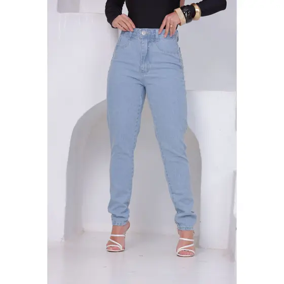 Calça Mom Jeans Barra Reta Tradicional Premium Moda Feminina