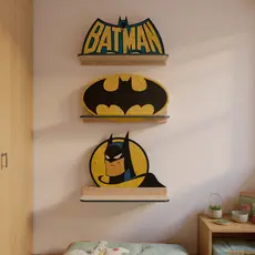 Kit Prateleiras Batman 32x20cm Suporte Organizador para quarto sala