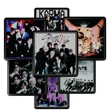Kit quadros Stray Kids SKZ Kpop Music Álbuns com moldura 20x20cm