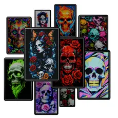 Kit de Quadros Caveiras Skulls Com moldura 30X20cm para decoração e coleção