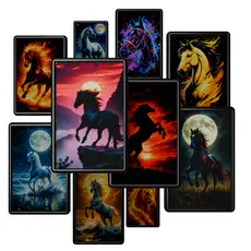 Kit de Quadros Horses Cavalos Cute Animais  Com moldura 30X20cm para decoração