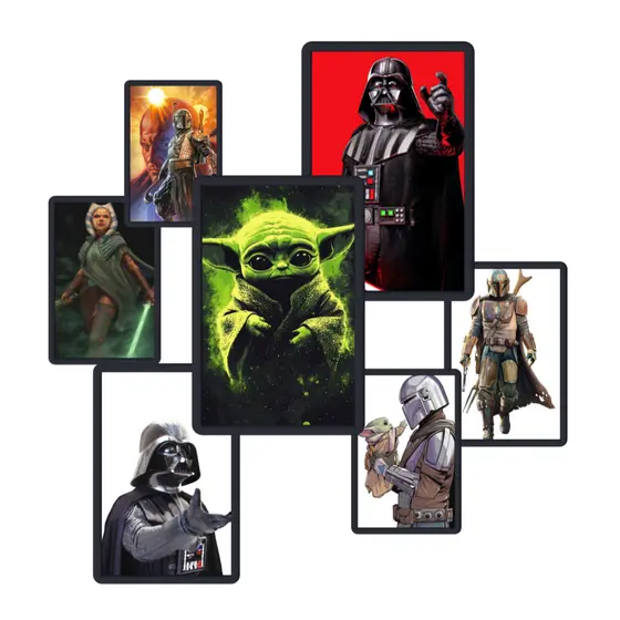 Quadros Star Wars PARTE 3 Com moldura 30X20cm para decoração e coleção