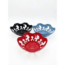Fruteira De Mesa Premium Vazada Plástica Moderna Resistente Multiuso Para Cozinha Bancada