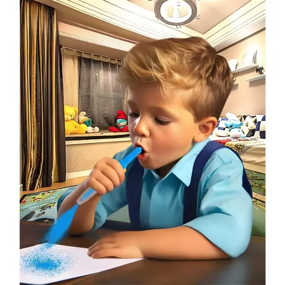 Blow Pen Art String Marcadores Com 5 Pcs